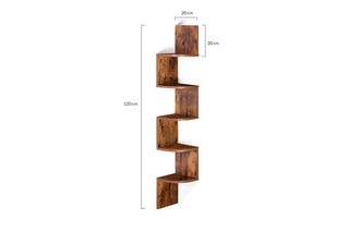 Etagère murale d'angle Isa - 20 x 120 x 20 cm