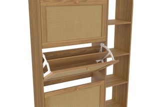 Meuble à chaussures Erin 3 abattants - 86,5 x 23,5 x 133,5 cm