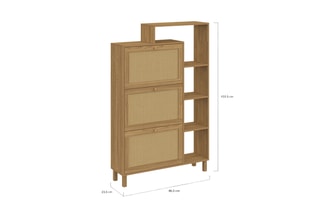 Meuble à chaussures Erin 3 abattants - 86,5 x 23,5 x 133,5 cm