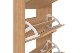 Meuble à chaussures 4 abattants Faustine - 60 x 150 x 24 cm