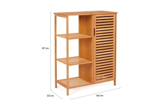 Meuble salle de bain 1 porte Maya - Structure en bambou - 66 x 33 x 87 cm