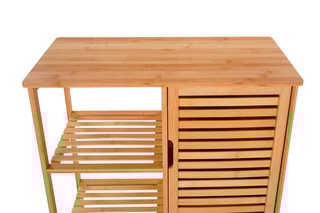 Meuble salle de bain 1 porte Maya - Structure en bambou - 66 x 33 x 87 cm