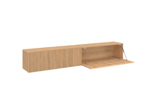 Meuble TV suspendu 2 abattants Faustine - 180 x 30 x 30 cm