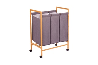 Panier à linge en bambou avec roulettes Maya
