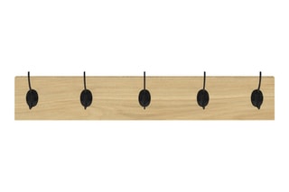 2 porte-manteaux muraux - Imitation bois et noir