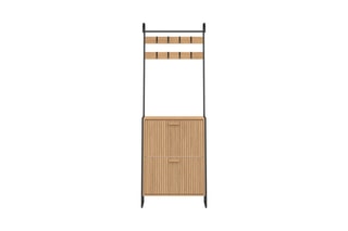 Vestiaire d'entrée 2 abattants Faustine - 63,5 x 23,5 x 180 cm
