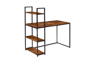 Bureau bibliothèque 2-en-1 Elize - Noir et imitation bois
