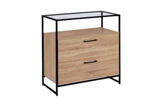 Commode Siena - Imitation bois et noir