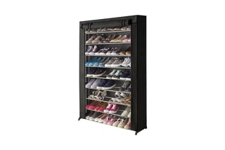 Etagère à chaussures et housse Bali - Noir - 50 paires