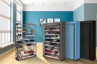 Etagère à chaussures modulable Noir et gris