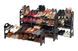 Etagère à chaussures modulable Noir et gris