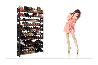 Etagère à chaussures modulable Noir et gris