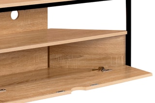 Meuble TV d'angle Memphis - Naturel et noir