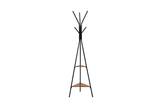 Porte-manteau Elize - Noir et imitation bois