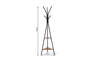 Porte-manteau Elize - Noir et imitation bois