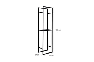 Range bûches avec étagères - 170 cm