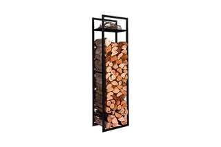 Range bûches avec étagères - 170 cm