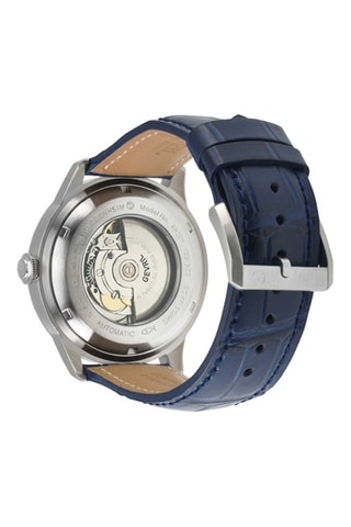 Relógio automático em couro Guggenheim Sellita SW200-1 Azul
