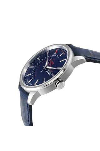 Relógio automático em couro Guggenheim Sellita SW200-1 Azul