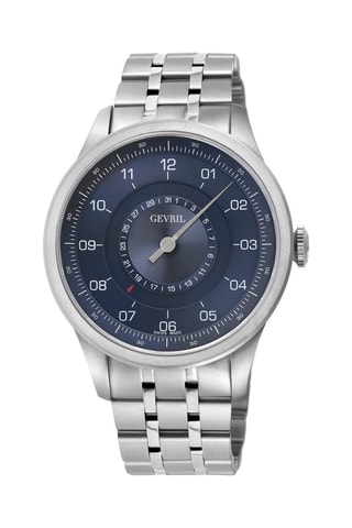 Relógio automático de aço Sellita SW200 Swiss - Prateado e azul