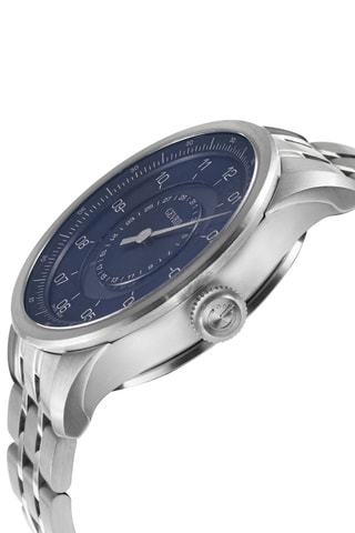 Relógio automático de aço Sellita SW200 Swiss - Prateado e azul