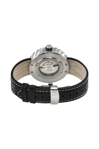 Relógio automático de couro Motorcycle Sellita SW200-1 - Preto