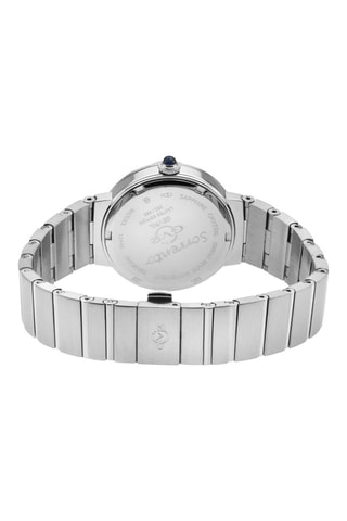 Montre à quartz en acier et diamants