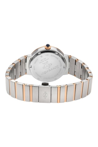 Montre à quartz en acier et diamants