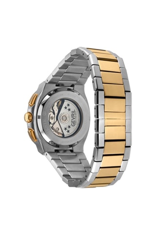 Relógio automático de aço ETA 7750 Swiss - Cronógrafo - Prateado e dourado-rosa