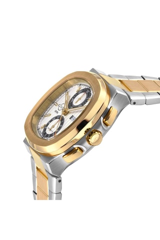 Relógio automático de aço ETA 7750 Swiss - Cronógrafo - Prateado e dourado-rosa