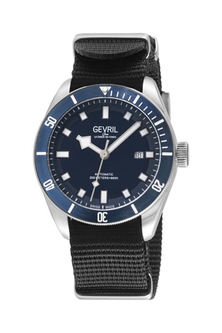 Relógio automático em nylon Yorkville - Preto e azul 