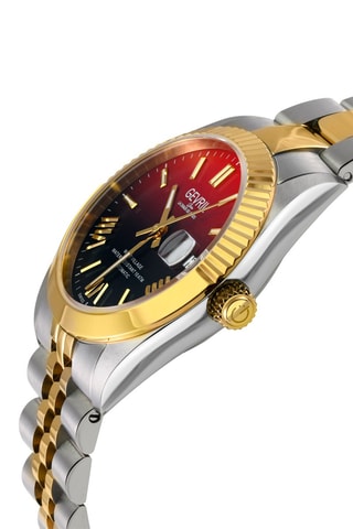 Relógio automático em aço Sellita SW200 West Village Fusion Elite - Prateado e dourado