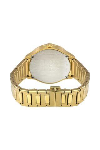 Relógio de quartzo em aço, madrepérola e diamantes - Dourado e branco