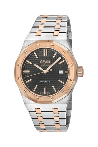 Relógio automático de aço - Prateado e dourado-rosa