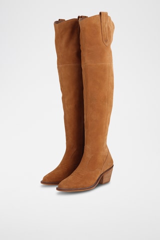 Cuissardes montantes en cuir Joane - Marron