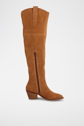 Cuissardes montantes en cuir Joane - Marron