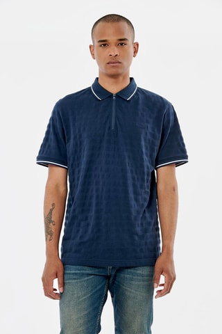 Polo en coton biologique Turn - Bleu marine