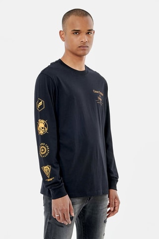 T-shirt en coton biologique Regan - Noir
