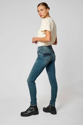 Jean slim délavé Flor - Bleu