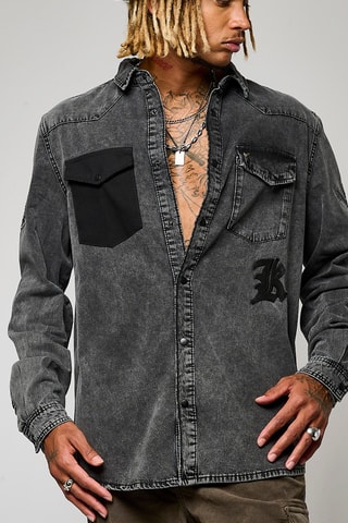 Chemise en jean Akins - Bleu