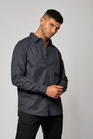 Chemise regular en coton biologique Kally - Noir