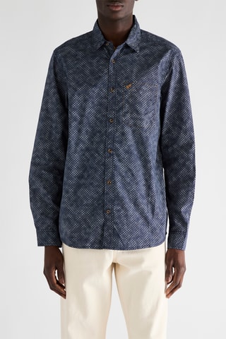Chemise regular en coton biologique Kroft - Bleu