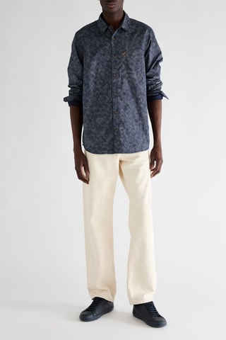 Chemise regular en coton biologique Kroft - Bleu