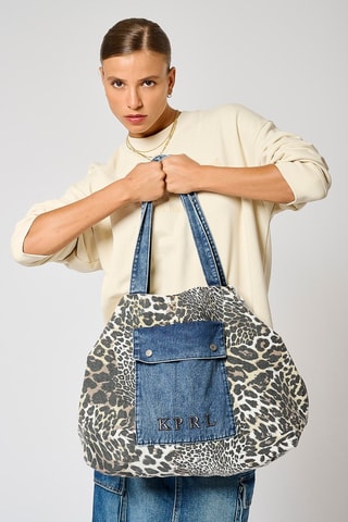 Cabas Lucie - Bleu et sable
