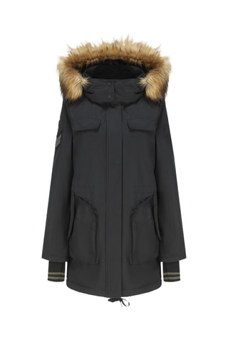 Parka regular à capuche Manon - Noir