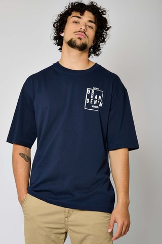 T-shirt en coton biologique Raven - Bleu marine