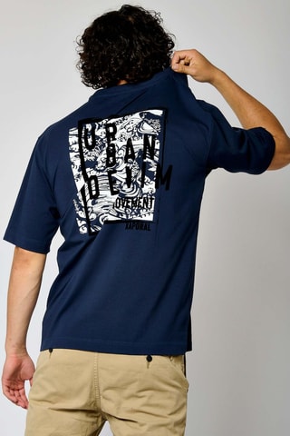T-shirt en coton biologique Raven - Bleu marine