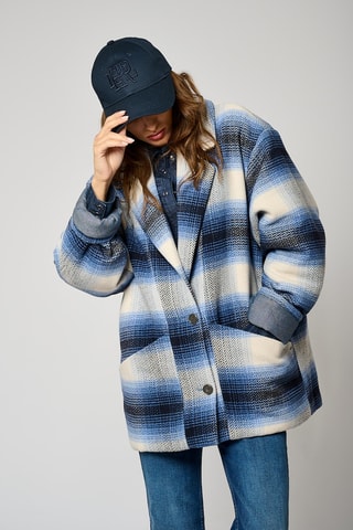 Veste oversize Santo - Bleu et écru