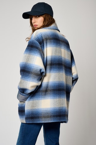 Veste oversize Santo - Bleu et écru