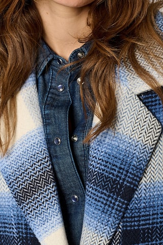 Veste oversize Santo - Bleu et écru